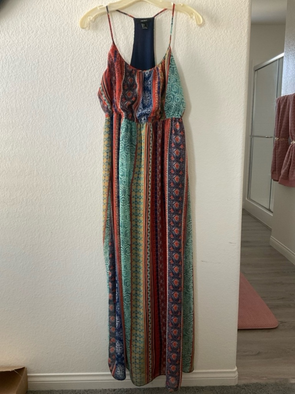 Bohemian Multi-Stripe Maxi Dress